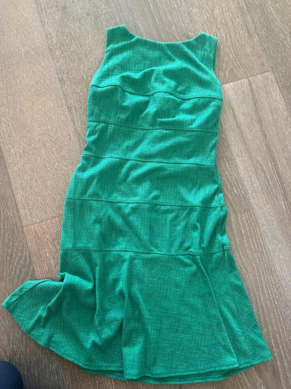 Enfocus Studio Bright Green Textured Fit-and-Flare Dress